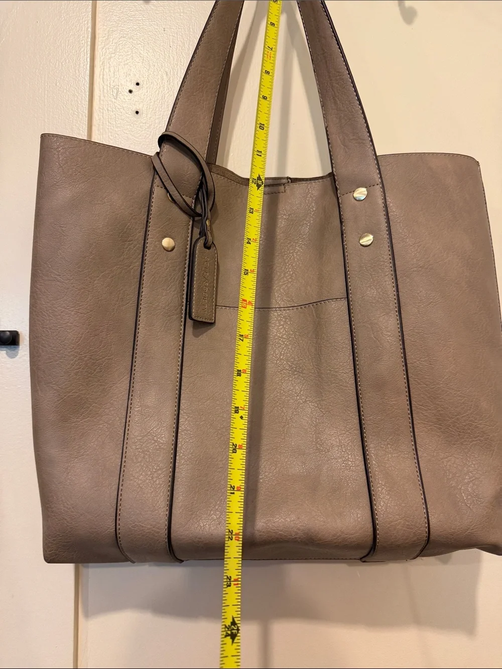 Sole Society Taupe Faux-Leather Tote